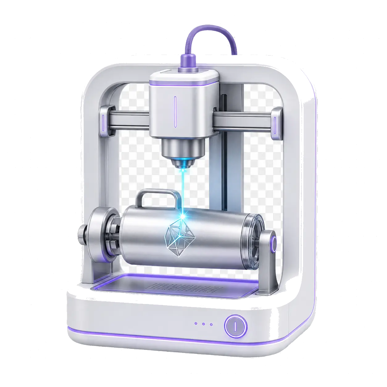Ilustración 3D de Grabado láser